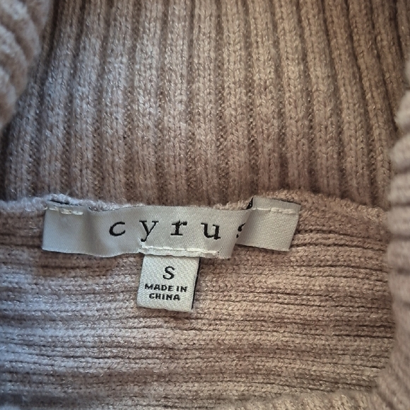Cyrus Women's Light Gray Ribbed Turtleneck Sweater - Picture 2 of 3